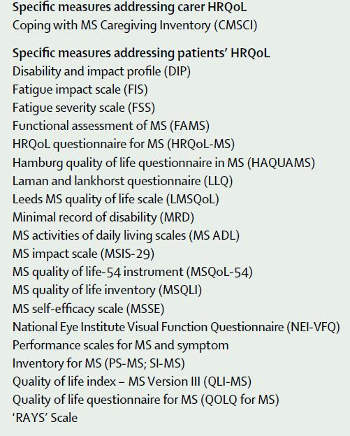 Πολλαπλή Σκλήρυνση: MS-specific HRQoL