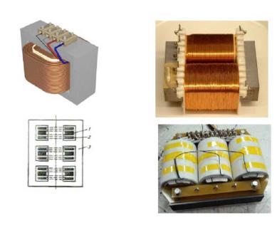 μετασχηματιστές. Υπάρχουν δύο βασικοί τύποι μονοφασικών και τριφασικών μετασχηματιστών: Τύπος πυρήνα: Στον μονοφασικό, τα τυλίγματα τοποθετούνται στα δύο σκέλη του μαγνητικού κυκλώματος.