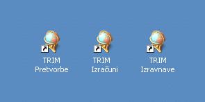 . Namestitev programskega paketa Namestitev programskega paketa TRIM vključuje naslednje tri korake: kopiranje programov v izbrano mapo računalnika, tvorjenje bližnjic do modulov programskega paketa