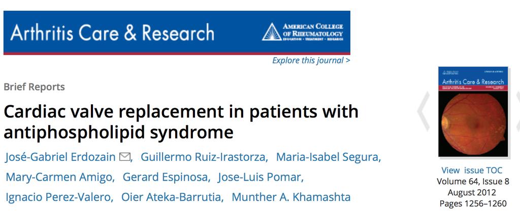 Antiphospholipid syndrome (APS) is defined as vascular thrombosis and/or pregnancy morbidity in patients with persistently positive antiphospholipid antibodies (apl) The most common arterial