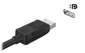 Στη θύρα DisplayPort του υπολογιστή μπορείτε να συνδέσετε μία συσκευή DisplayPort.