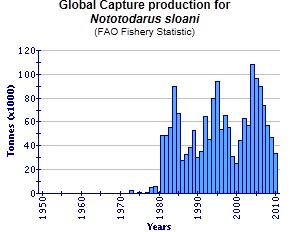 27 Nototodarus sloanii Αλιευτικά πλοία της Ιαπωνίας και της Νότιας Κορέας, που λειτουργούν κάτω από κοινοπρακτικά σχήματα με τη Νέα Ζηλανδία, λαμβάνουν το ήμισυ περίπου των αλιευμάτων.