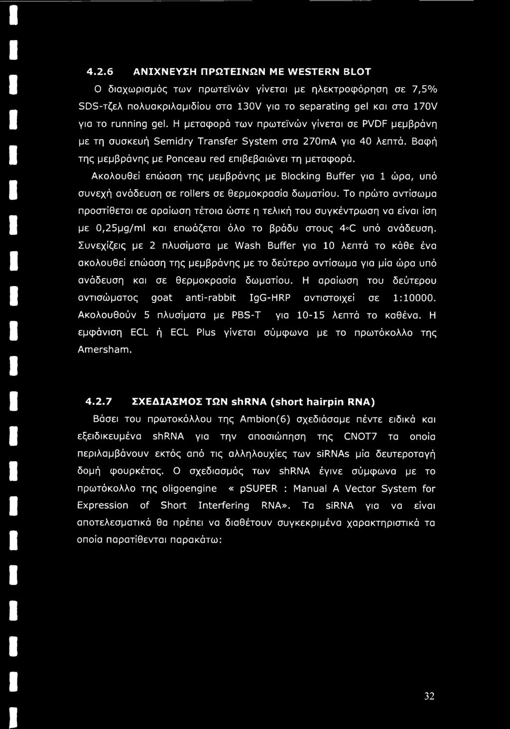 Ακολουθεί επώαση της μεμβράνης με Blocking Buffer για 1 ώρα, υπό συνεχή ανάδευση σε rollers σε θερμοκρασία δωματίου.