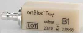 [ artbloc Temp ] Χαρακτηριστικά - Διαστάσεις μπλοκ: 15,5 χ 19 χ 39 mm - Χωρίς ίνες κι ανόργανη ενίσχυση - Ιστοσυμβατότητα λόγω της υψηλής αντίστασης του υλικού στη δημιουργία πλάκας - Κανένας
