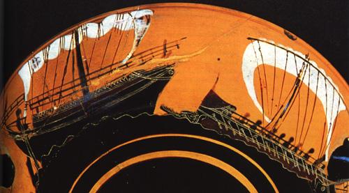x, με πλοία που φέρουν κουπιά και πανιά (Louvre Museum.