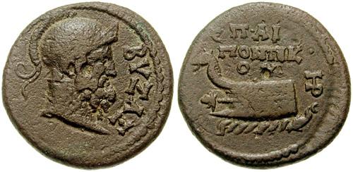 (1079) και ύστερα από αγώνες τριών αιώνων περίπου υποδούλωσαν ολόκληρη τη Βυζαντινή Αυτοκρατορία (1453). Αναμνηστικό μπρούτζινο νόμισμα που κόπηκε από το Μ.