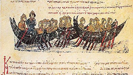 ΒΥΖΑΝΤΙΝΩΝ Το βυζαντινό πλοίο «Δρόμων», από χειρόγραφο του 12ου αιώνα με το χρονικό του