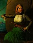 Τον Απρίλιο του 1821 έπλευσε με τον «Αγαμέμνονα» και δύο άλλα πλοία, που τα κυβερνούσαν οι δύο γιοι της, στον Αργολικό και βοήθησε στον αποκλεισμό του Ναυπλίου Μαντώ Μαυρογένους (Πίνακας Adam