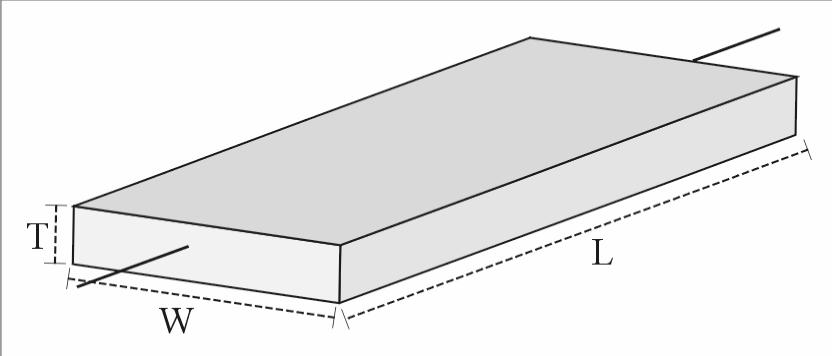 Άσκηση 1.3 Ηαντίσταση, γενικώς, ενός πλακιδίου δίνεται από τη σχέση, R = ρ L S = 1 σ L W.