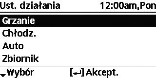 Menu Dla instalatora Menu Domyślne ustawienie Opcje ustawień / Wyświetlacz 13 Zewn. sygnał błędu Nie 14 Kontrola zapotrz.