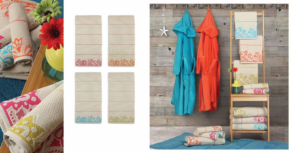 Anita Fuchsia Orange Aqua Green Πετσέτα χεριών, 30x50 Πετσέτα προσώπου,
