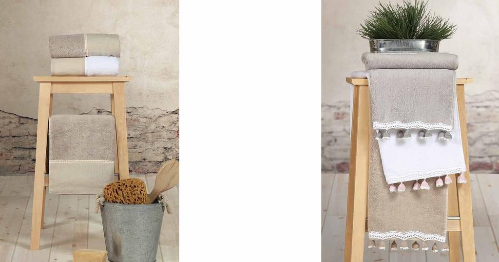 Beige White Border Πετσέτες με μπορντούρα σετ 3 τμχ Xεριών, προσώπου, μπάνιου 100% βαμβάκι πενιέ 550gr/m 2 39,00 Grey