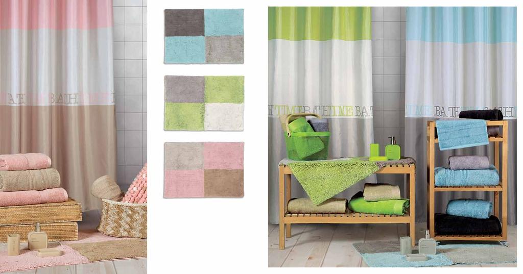Pink Lime Aqua Aqua Lime Pink Tαπέτο μπάνιου, 60x90 100% βαμβάκι, 1700 gr/m 2 16,00 Bath time Kουρτίνα