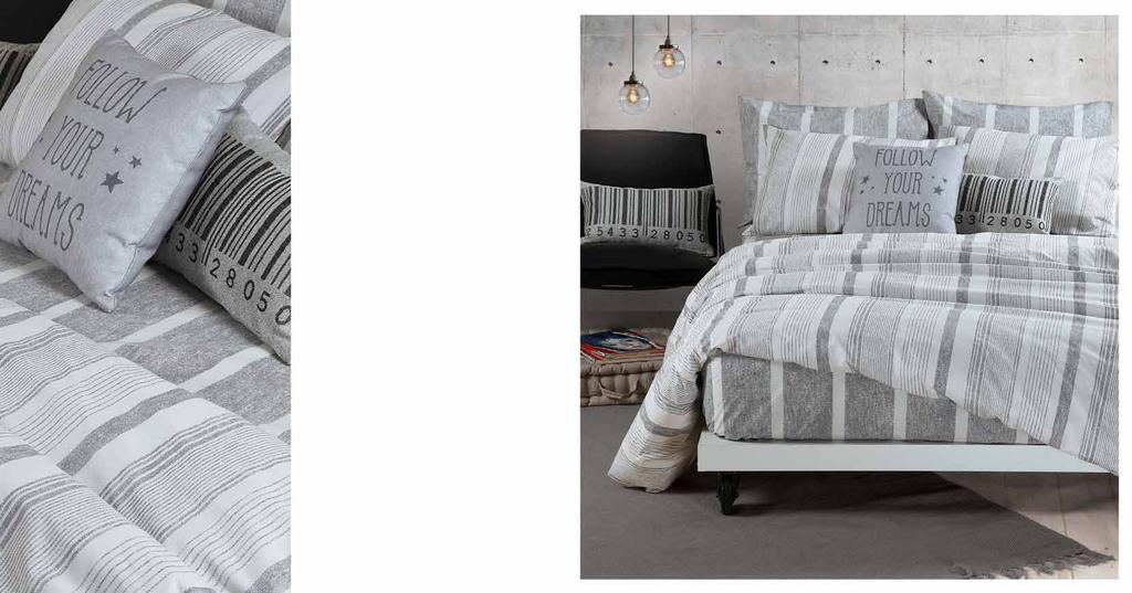 Smart line Dritto - Grey Σετ σεντόνια μονά: 2 σεντόνια 170x260 +1 μαξιλ/κη 52x72 Σετ σεντόνια διπλά: 2 σεντόνια 200x260 +2