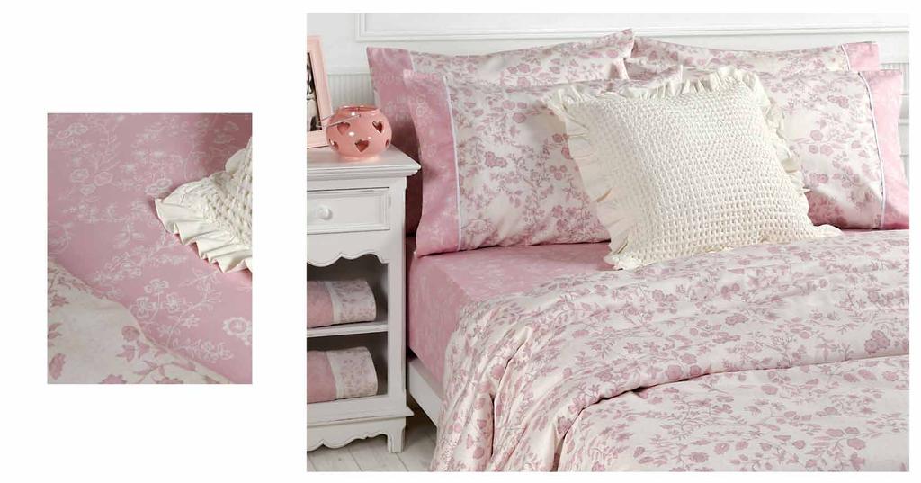 Premium Collection Kyla - Pink Σετ σεντόνια υπ/πλα: 2 σεντόνια 240x270 +2 μαξιλ/κες 52x72 Σετ παπλ/θήκη υπ/πλη: 240x230 +2