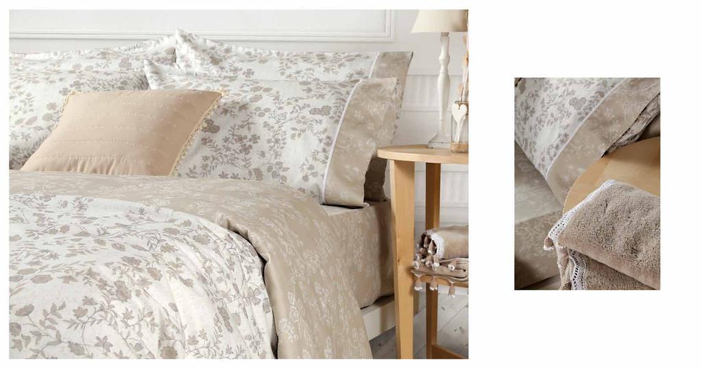 Premium Collection Kyla - Beige Σετ σεντόνια υπ/πλα: 2 σεντόνια 240x270 +2 μαξιλ/κες 52x72 Σετ παπλ/θήκη υπ/πλη: 240x230 +2