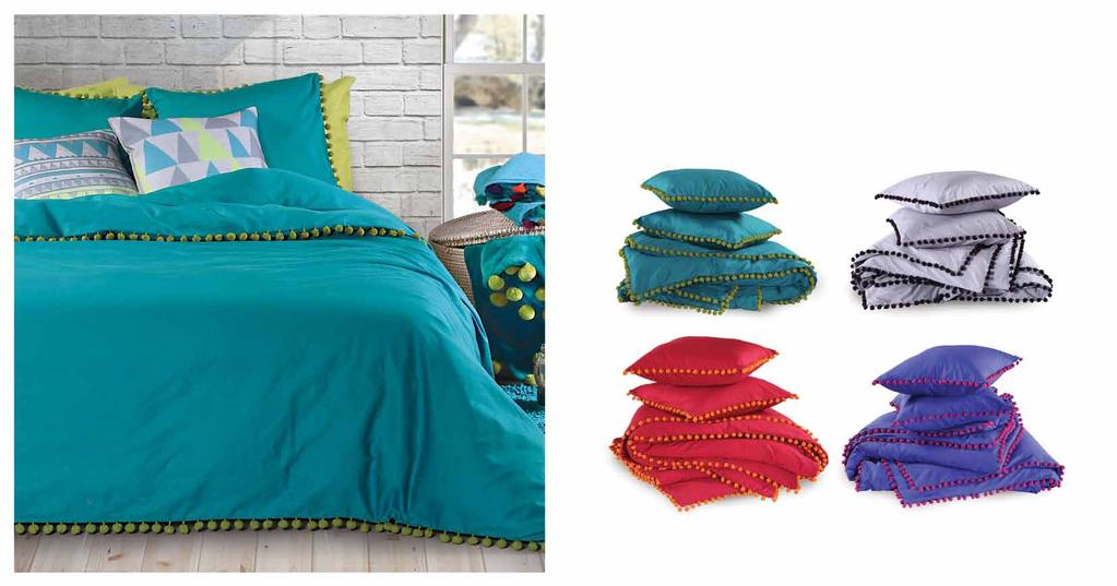 Pom pom Σετ παπλ/κη υπ/πλη: 240x230 +2 μαξιλ/κες 50x50 100%