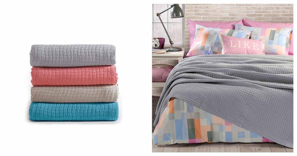 Bedcovers Quatro Grey Peach Beige Petrol Koυβέρτa