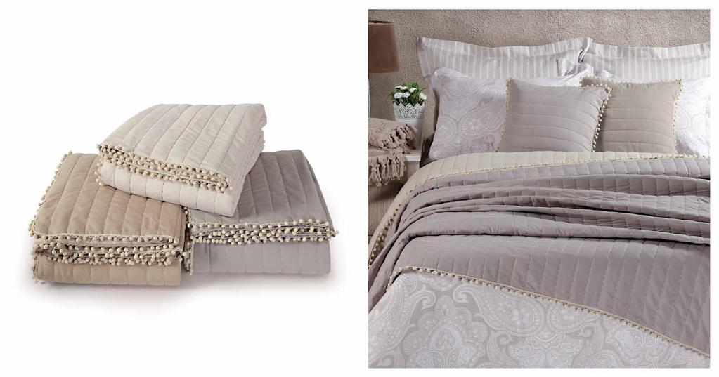 Couvre-lits Mezzo Ecru Beige Grey Κουβρ-λί υπ/πλο, 230x240 Maξιλάρι, 45x45