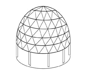 Επιστημονικά Θέματα «tensegrity structures». Οι κατασκευές αυτές αξιοποιούν πλήρως την ιδιότητα χαμηλού βάρους του αλουμινίου.