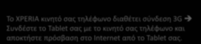 Συνδέστε το Tablet σας στο internet χρησιμοποιώντας το