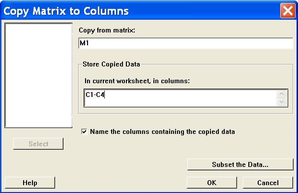 πληκτρολογούμε Μ1. (β) Στο πλαίσιο In current worksheet, in columns: πληκτρολογούμε C1- C4. 9. Πατάμε ΟΚ.