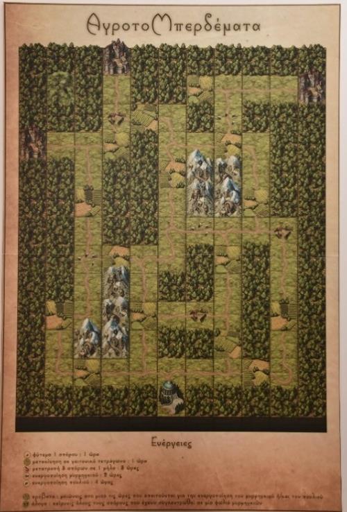 Εικόνα 1: Το ταμπλό του παιχνιδιού «ΑγροτοΜπερδέματα» είναι να τρώει ένα σπόρο από ένα αγρόκτημα κάποιου παίκτη, εξαφανίζοντας αυτόν το σπόρο από το παιχνίδι.