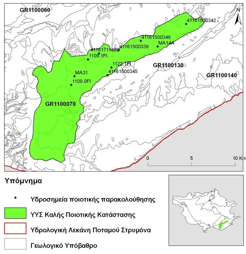 Σχήμα 4.7.2. Χάρτης ποιοτικής (χημικής) κατάστασης ΥΥΣ Μαρμαρά (GR1100070).