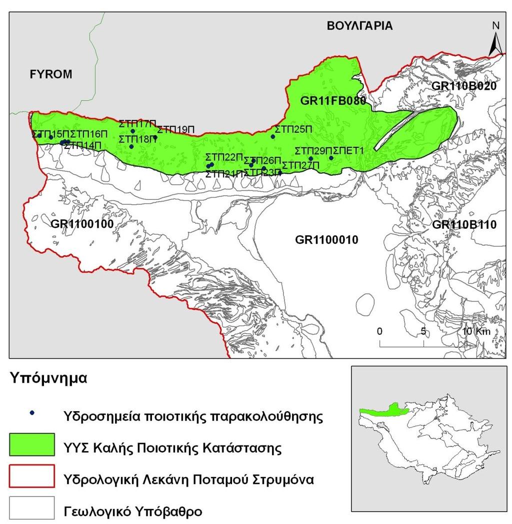 Σχήμα 4.8.2. Χάρτης ποιοτικής (χημικής) κατάστασης ΥΥΣ Άνω Ποροΐων - Μπέλες (GR11FB080).