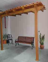 The traditional pergola can be covered with polycarbonate