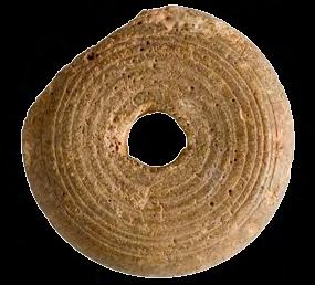 343. Пршљенак Камен, клесање (?), перфорирање; димензије: пречник 3,4 cm, висина 0,7 cm; Објекат VI - просторија a, Северно подграђе, 2006.