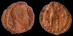 Мајорина Јулијана Бронза, ковање; димензије: 1,7 х 1,8 х 0,2 cm, Т= 4,14 g; Сонда 2/12, Јужно подграђе, уз јужни бедем, 2012. година; Народни музеј Чачак, АII/434, Ц 81/12. 361-363. година. Неодређена ковница.