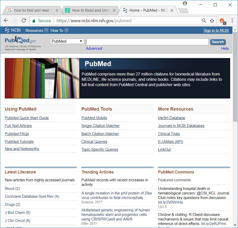 Αναζήτηση PubMed Google Scholar PubMed: over 26 million citations biomedical literature from MEDLINE, life