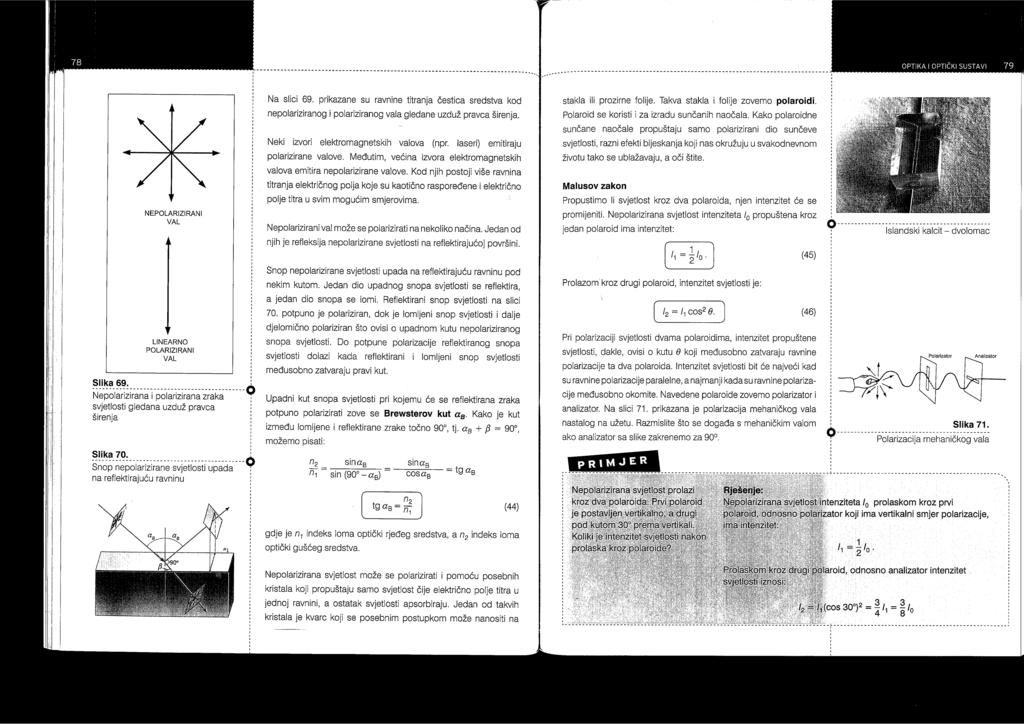 Uočava se velika promjena u kontrastu. Istaknimo i analogiju ove pojave s otprije poznatim transverzalnim valom na užetu (slika 9.). Slika 9.