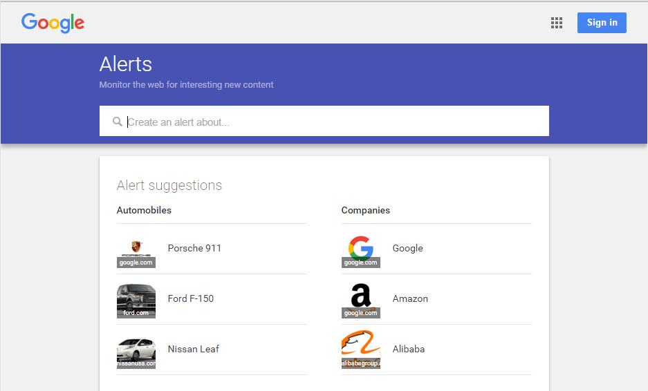 Google alerts