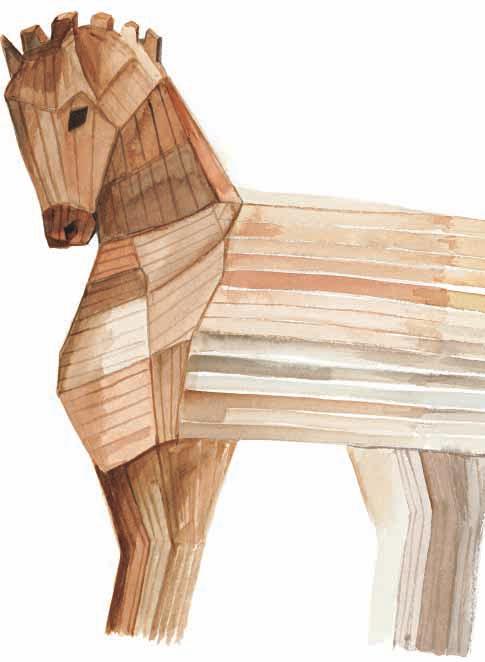 Καλλιόπη Σφαέλλου Το ξύλινο άλογο Το απόσπασµα που ακολουθεί είναι από τη διασκευή τής Ιλιάδας του Οµήρου, που έκανε η συγγραφέας.