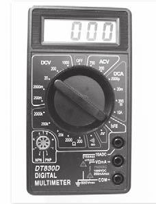 ) n Digitale multimeter (DMM) Jy kan n digitale multimeter aan die regterkant in Figuur 2.12 sien. Digitale multimeters is relatief goedkoop en gewild.