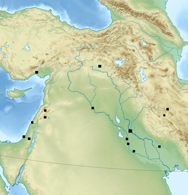 FIGURE THREE: PLACES MENTIONED, NEAR EAST Pontos Galatia Kappadokia M Syria (See Appendix Two) Armenia N Mēdia B Koilē Syria F Diyala G J E Mesopotamia I A K H C Judaea D X L (Base map sourced from