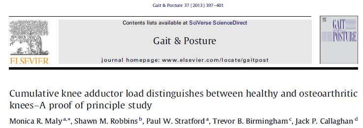 31 ασθενείς µε ακτινολογική OA γόνατος (53,2 ± 6,1 ετών) 30 υγιείς (33,5 ± 8,0 ετών) Ανάλυση κίνησης µε συγχρονισµένη πλατφόρµα βάδισης Η αθροιστική ροπή προσαγωγής