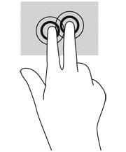 Κλικ με 2 δάχτυλα Το κλικ με δύο δάχτυλα σάς δίνει τη δυνατότητα να κάνετε επιλογές μενού για ένα στοιχείο στην οθόνη.