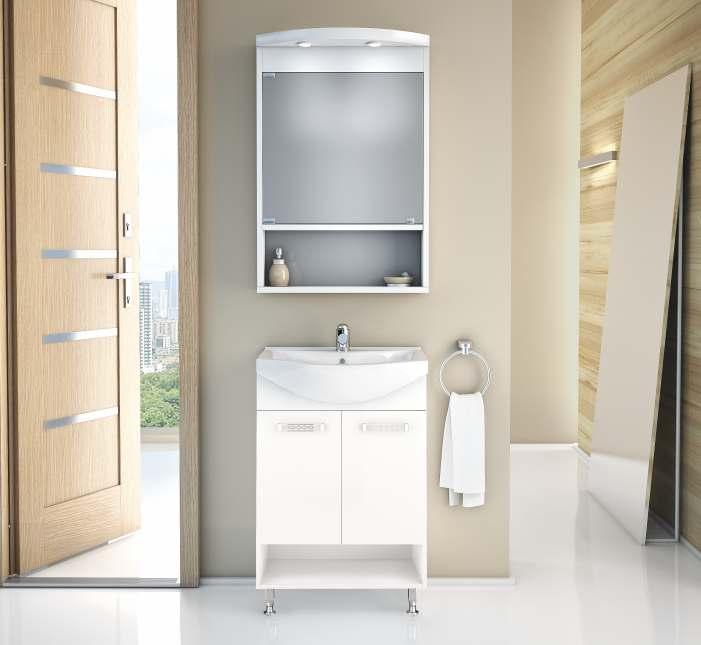 Napoli 55 White Shiny White lacquered finish Code Dimensions Description 5PUL055WH 6ΒSΑ055ΡC 5ΚΜΑR55WΗ 50,5x29,5x80 55x50x17 55x21,5x78,5 Floor