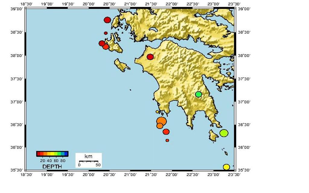 Στον παραπάνω χάρτη απεικονίζονται οι 24 σεισμοί που συνέβησαν στην Ελλάδα, την δεκαετία 2006-2016 με μέγεθος μεγαλύτερο από 5.5 ML.