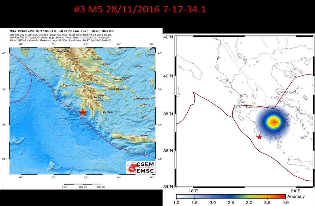 Εικ.24. Χάρτης θερμικής ανωμαλίας πριν τον σεισμό Μ5 της 28ης Σεπτεμβρίου 2016, Νότια της Πύλου.