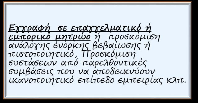 Προσκόμιση πιστοποιητικών που