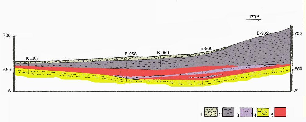 релативната длабочина на залегање на продуктивната формација е од 7,8 m (дупнатина 15-IX') до 222,80 m (дупнатина Б-216).