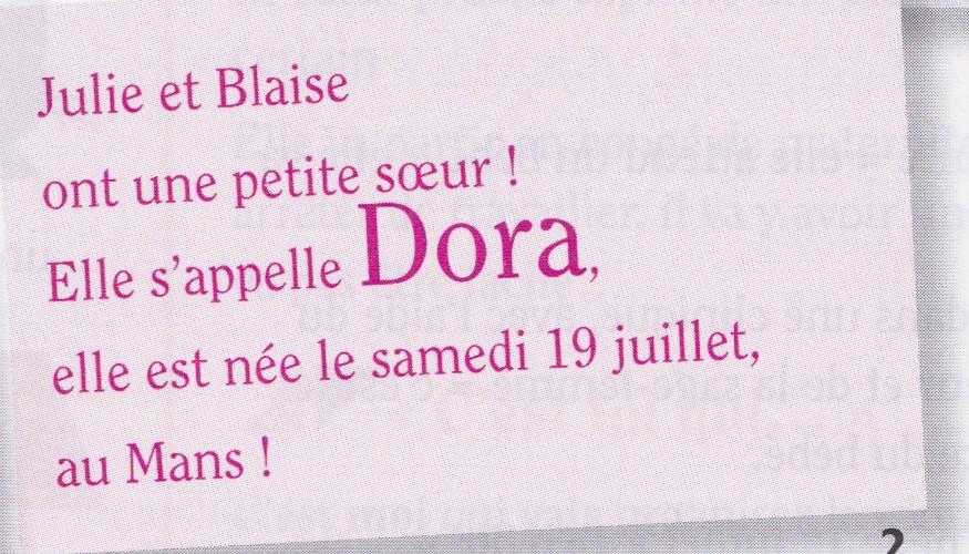 ): l arrondissement (n.m.): Une soeur (n.f.): Elle est née (v.