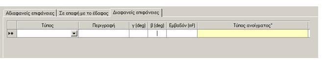 αέρα αλλά με συντελεστή θερμοπερατότητας μειωμένο κατά το ήμισυ του υπολογιζόμενου και με πλήρη σκίαση χειμώνα /καλοκαίρι.