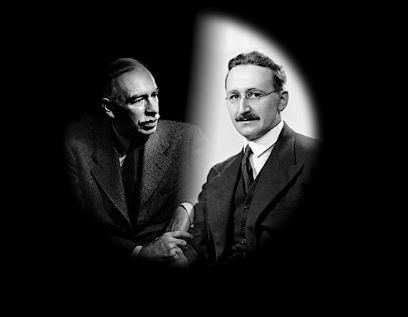 Η διαμάχη μέχρι το 1970. Keynes εναντίον Hayek 1. Ανεπάρκεια των μηχανισμών της αγοράς. 1. Πίστη στην αυτορρύθμιση της αγοράς. 2.