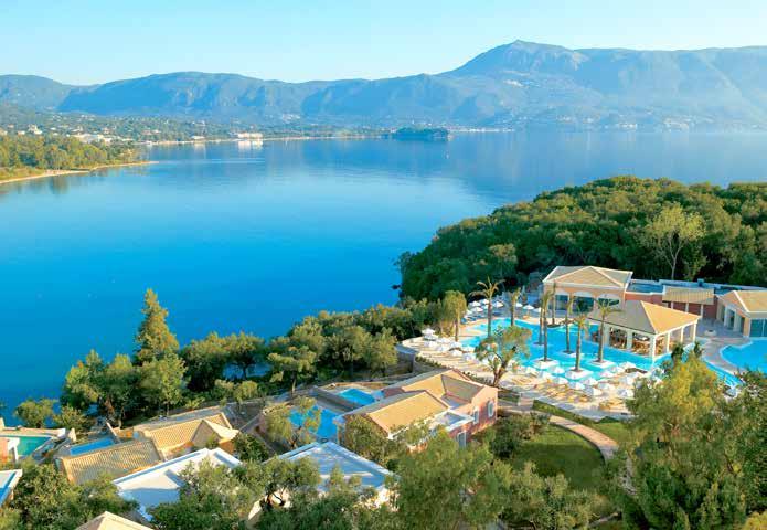 25 ΚΟΜΜΕΝΟ, ΚΕΡΚΥΡΑ Grecotel Eva Palace Υπέροχα ρομαντικό, στην «καρδιά» ενός μυρωδάτου, εξωτικού κήπου, με συγκλονιστική θέα στο Ιόνιο.