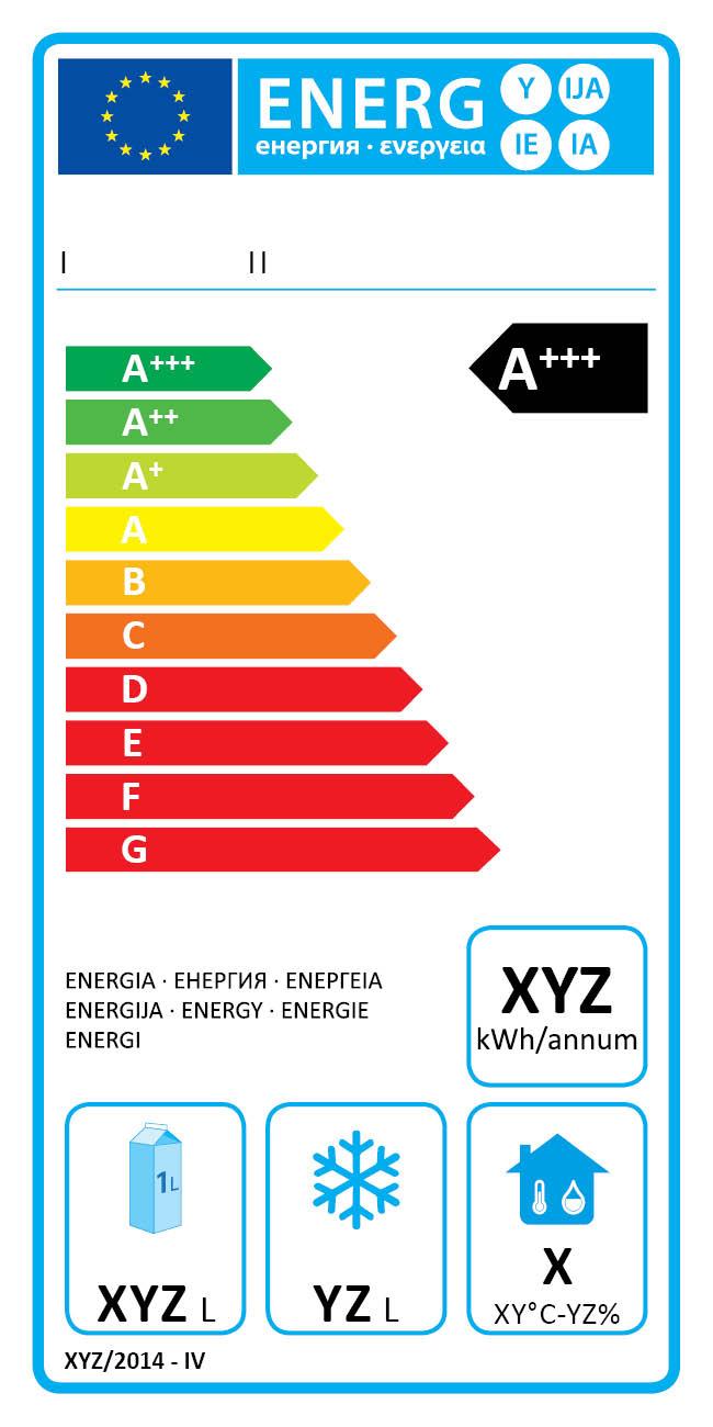 2. Ετικέτα 2 Επαγγελματικά ψυχόμενα ερμάρια αποθήκευσης τάξεων ενεργειακής απόδοσης A+++